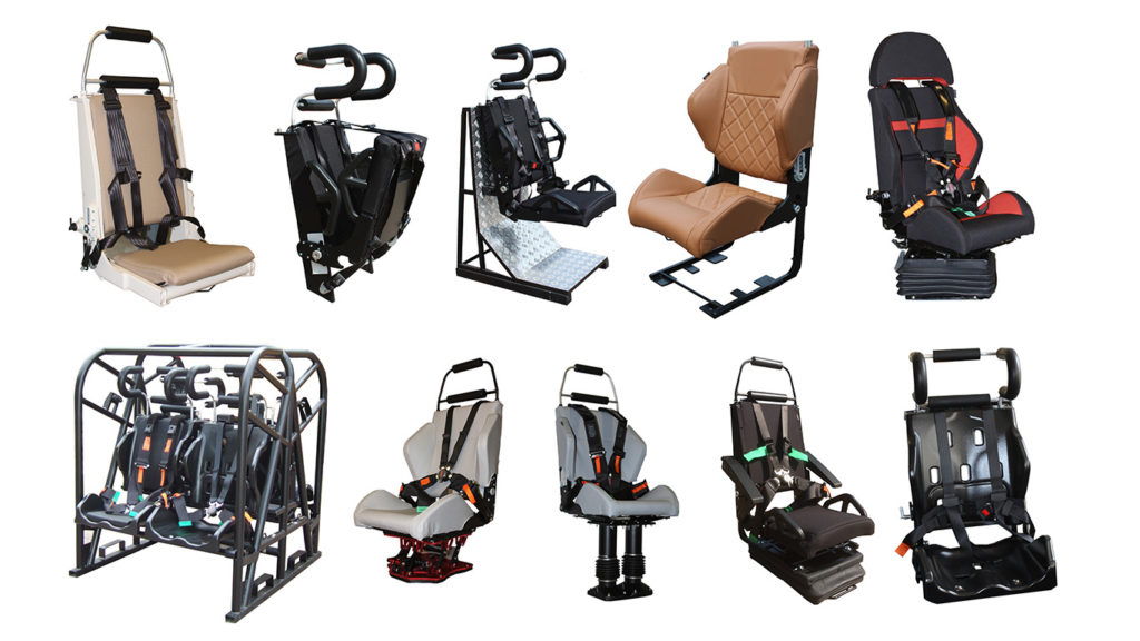 Safety critical seats and seating systems tailor-made for end user comfort and care